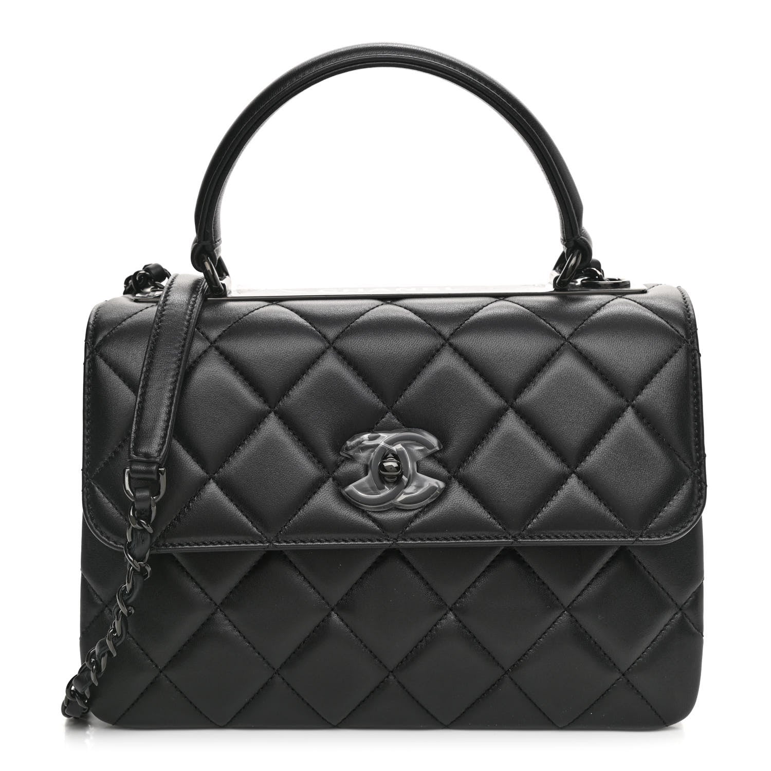 Chanel Lambskin Quilted Small Trendy CC Dual Handle Flap Bag So Black 1 of 8