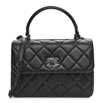Chanel Lambskin Quilted Small Trendy CC Dual Handle Flap Bag So Black 1 of 8