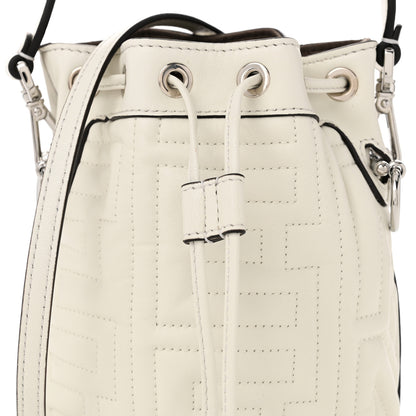 Fendi Vitello Liberty F Embossed Mini Mon Tresor Bucket Bag White 9 of 11