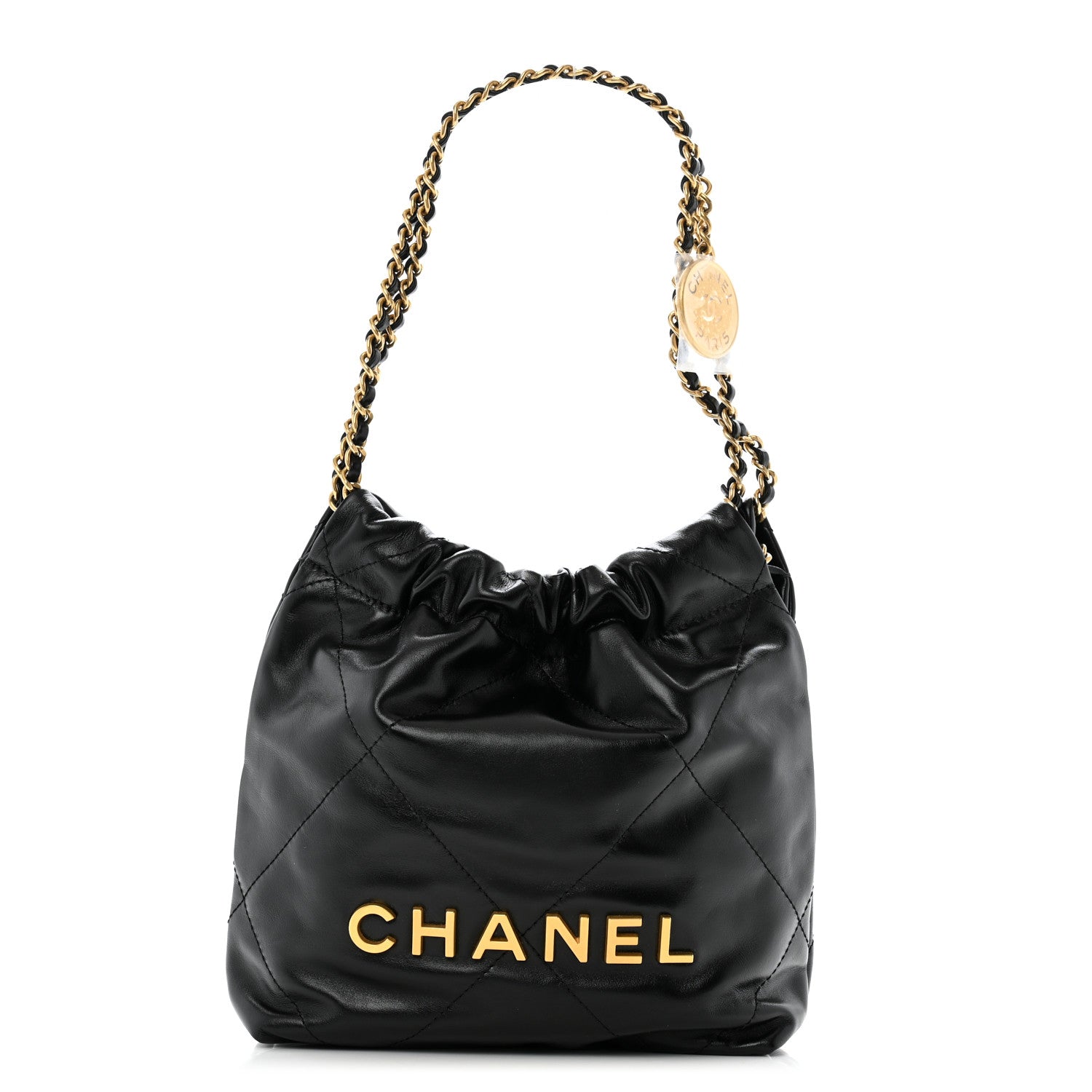 Chanel Shiny Calfskin Quilted Mini Chanel 22 Black 1 of 11