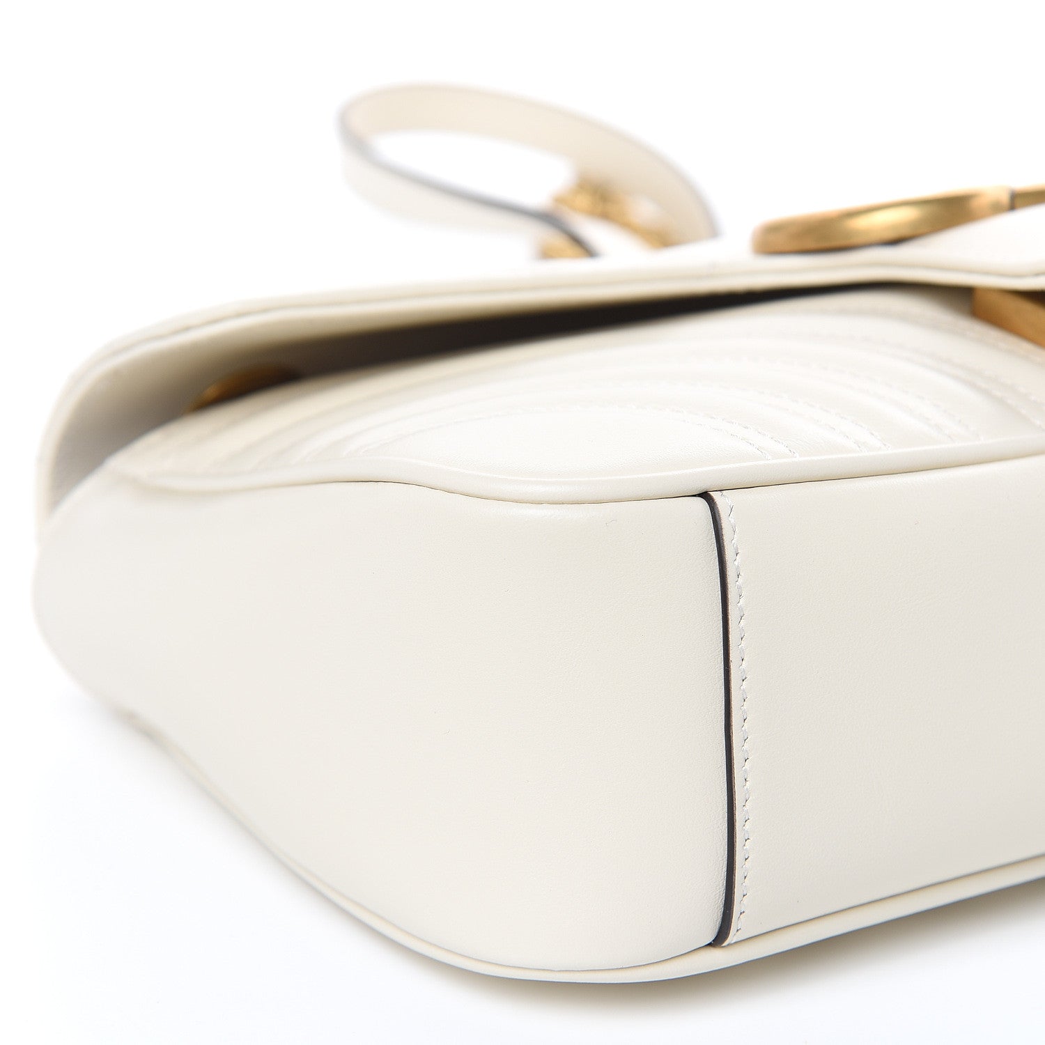 Gucci Calfskin Matelasse Small GG Marmont Shoulder Bag White 7 of 9