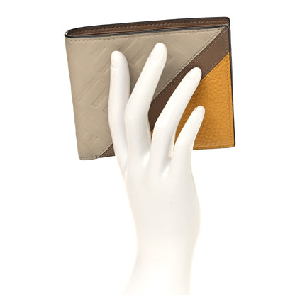 Fendi Vitello Grace FF Embossed Striped Bi-Fold Wallet Latte Sand Giallo Fendi 2 of 8