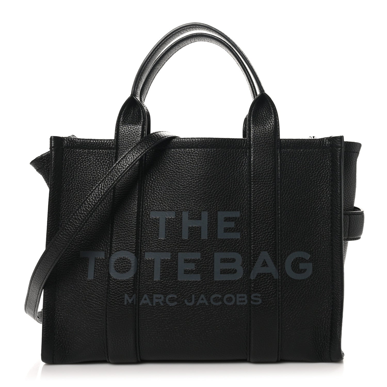Marc Jacobs Grained Calfskin Medium The Tote Bag Black 1 of 9