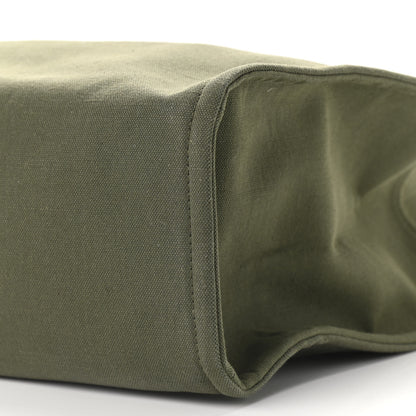 Celine Canvas Calfskin Vertical Cabas Green 8 of 8