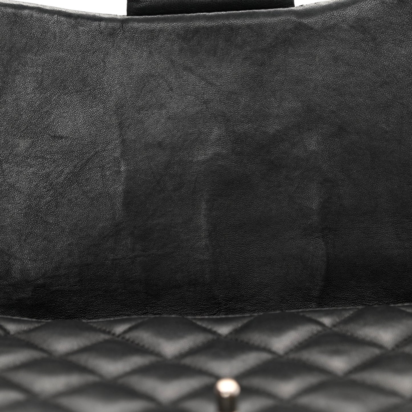 Lambskin Quilted Jumbo Single Flap Black