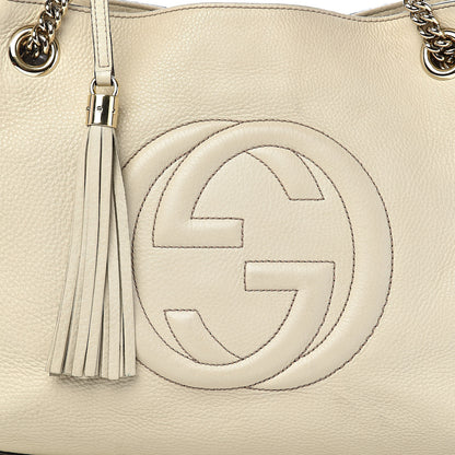 Gucci Pebbled Calfskin Medium Soho Chain Shoulder Bag Off White 18 of 18