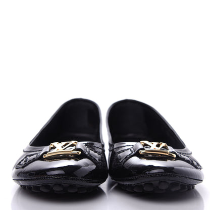Louis Vuitton Patent Calfskin Oxford Ballerina Flats 39 Black 2 of 11