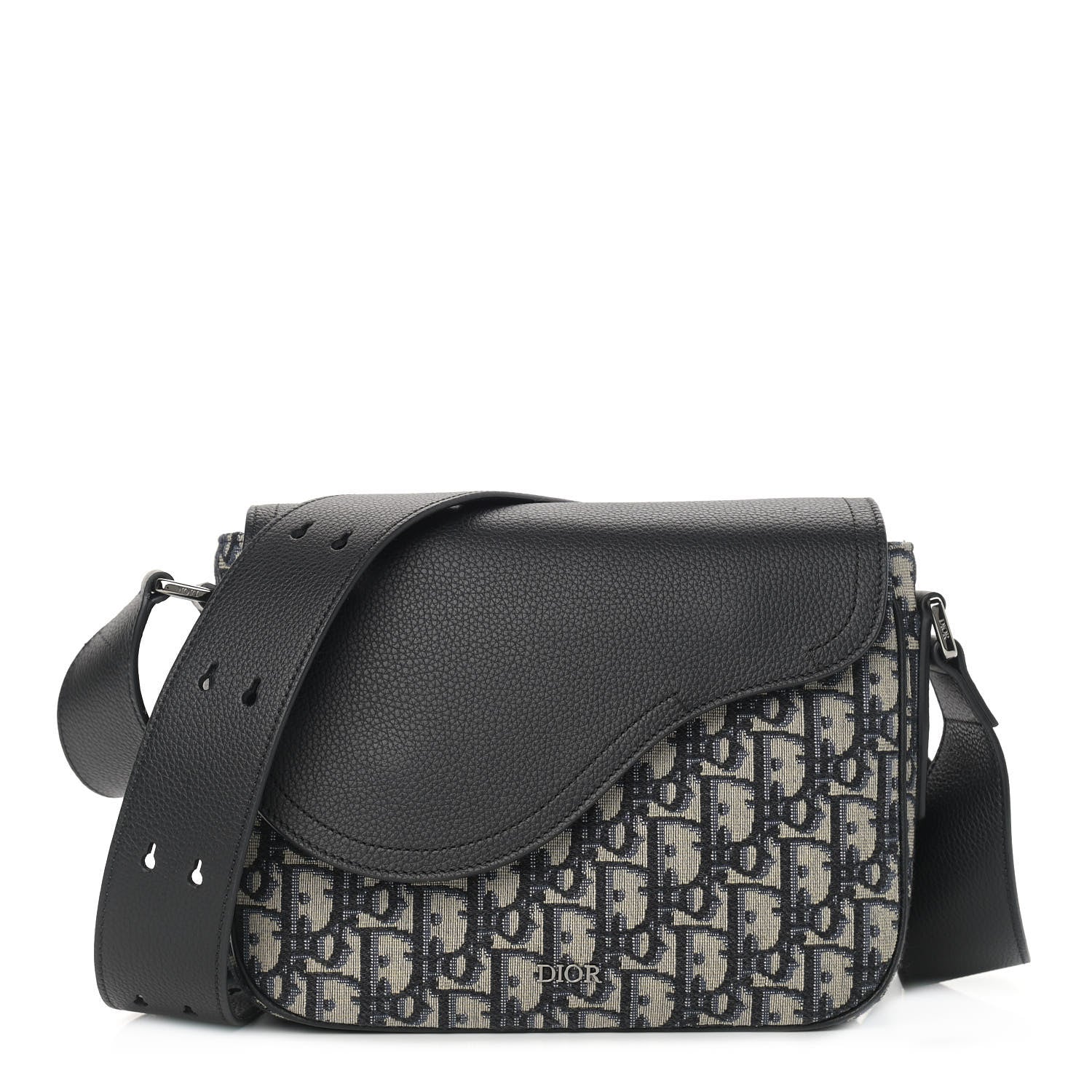 Christian Dior Oblique Saddle Messenger Beige Black 1 of 9