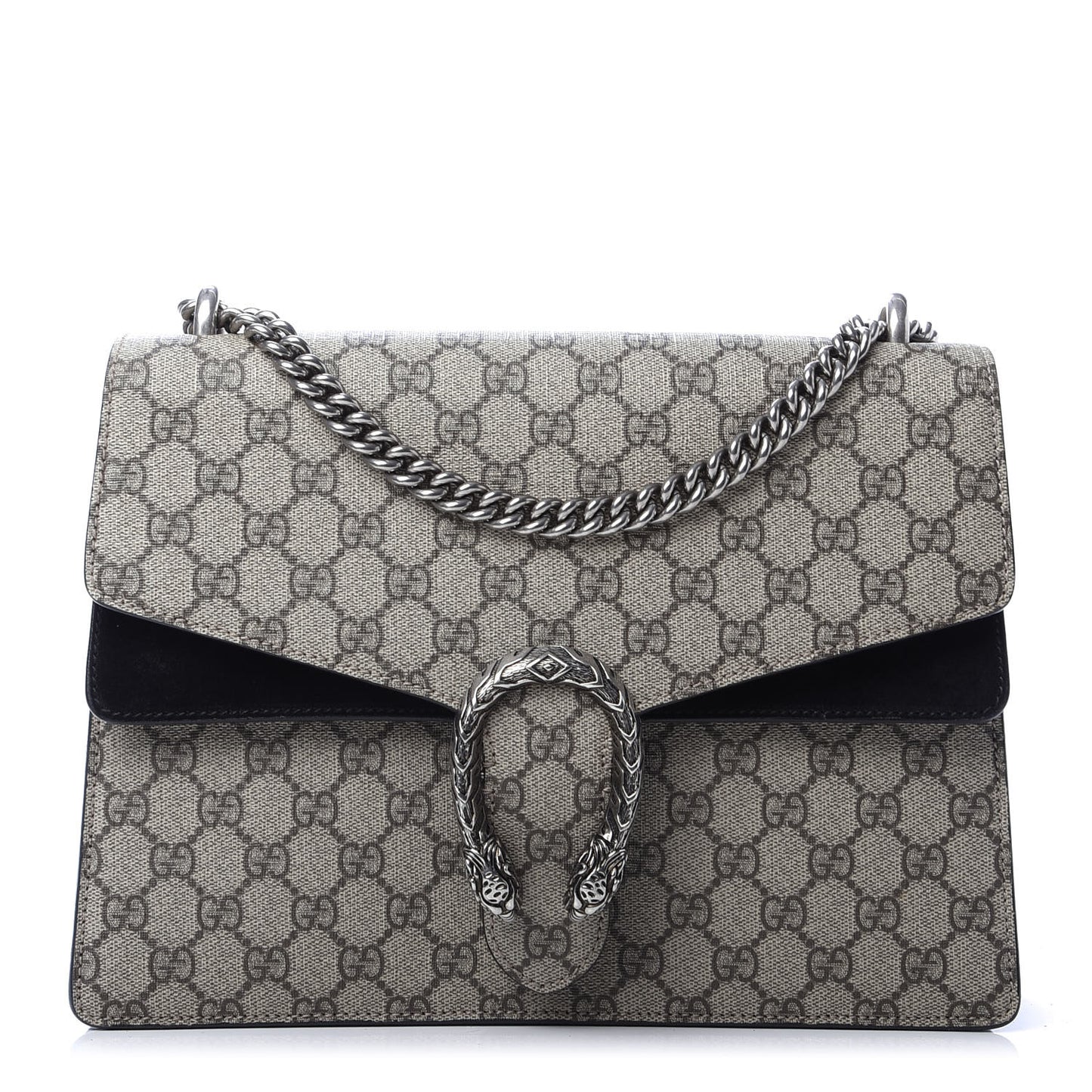 GG Supreme Monogram Medium Dionysus Shoulder Bag Black