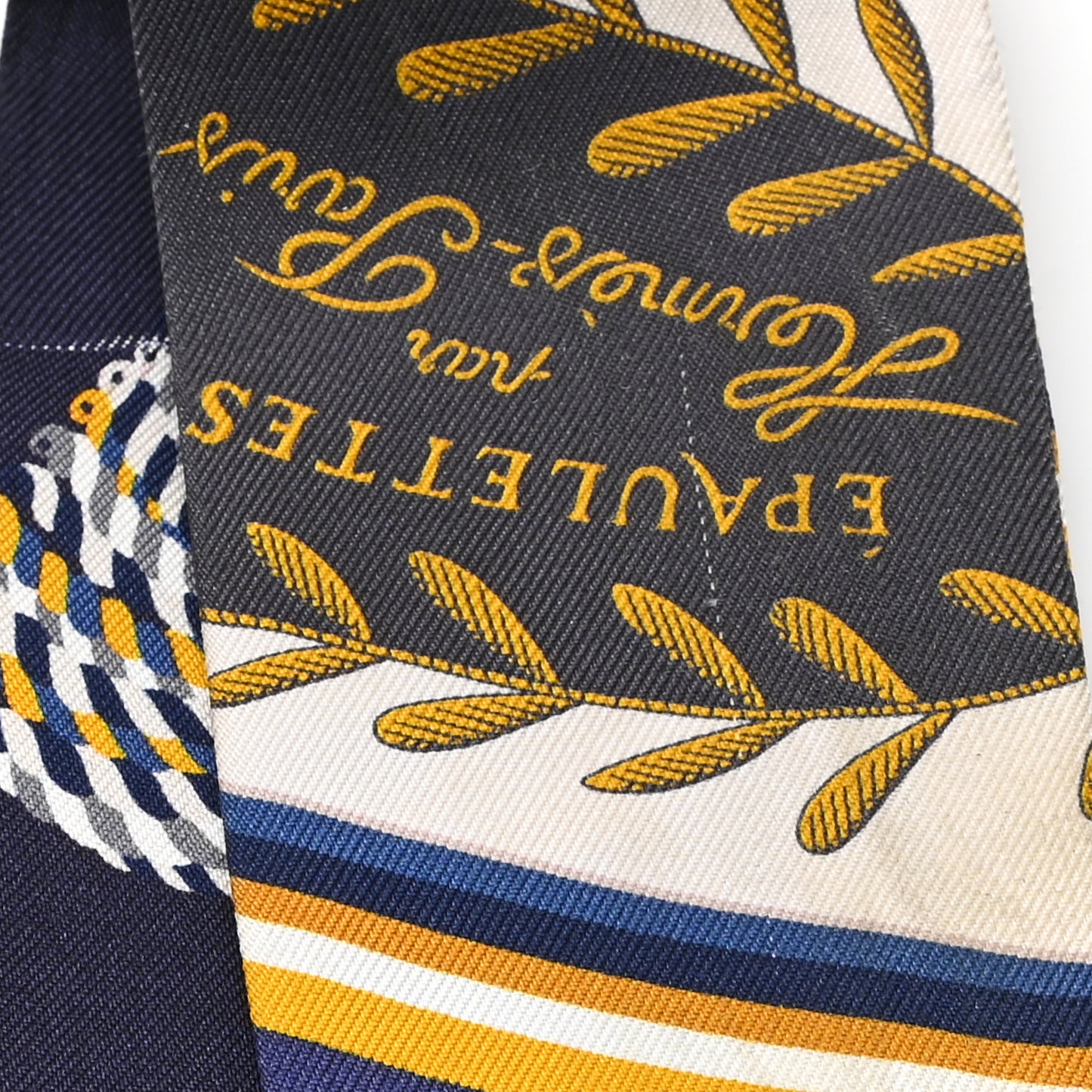 Silk Epaulettes De Gala Twilly Marine Gold White