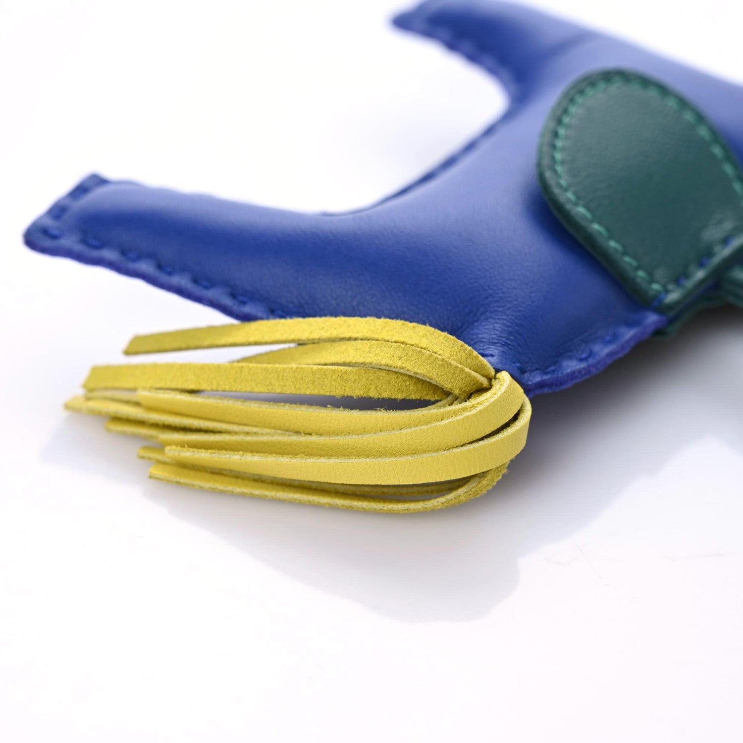 Hermes Milo Lambskin Grigri Rodeo Horse Bag Charm GM Bleu Electrique Malachite Lime 4 of 5