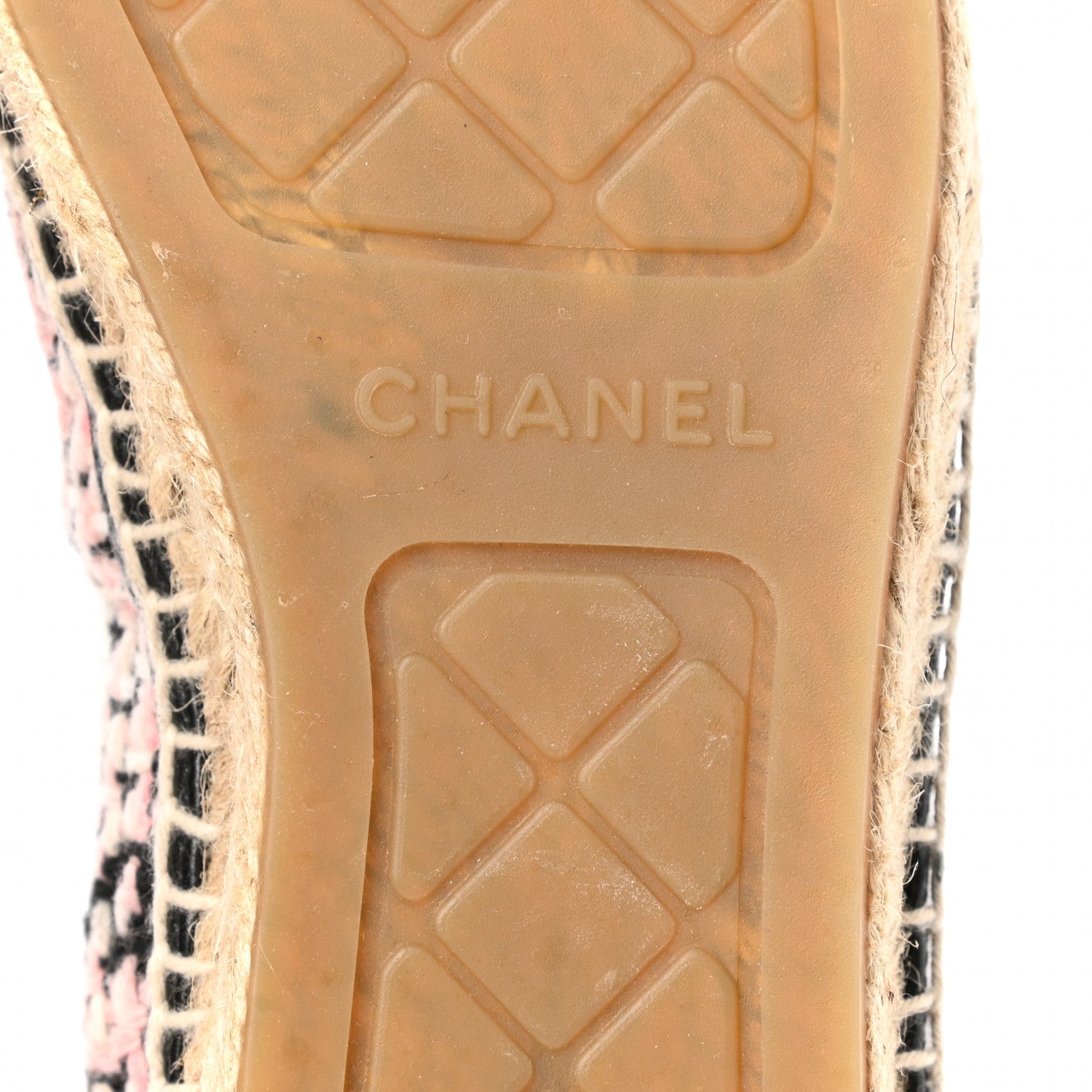 Chanel Tweed Lambskin CC Espadrilles 41 Pink Black 9 of 10
