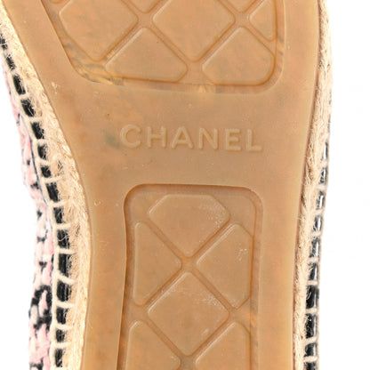 Chanel Tweed Lambskin CC Espadrilles 41 Pink Black 9 of 10