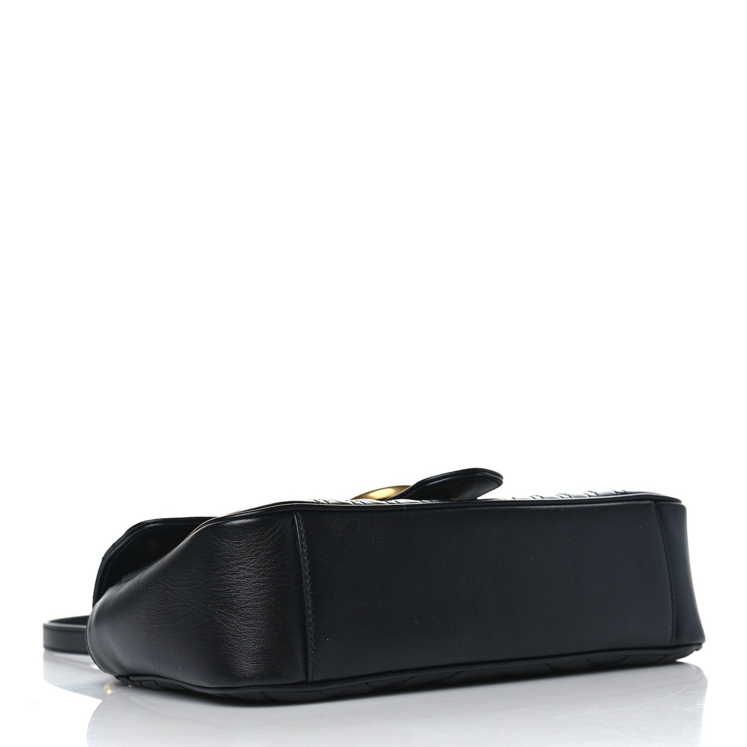 Gucci Calfskin Matelasse Small GG Marmont Shoulder Bag Black 4 of 9