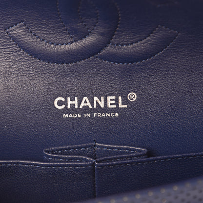 Chanel Lambskin Perforated Medium Double Flap Blue 6 of 11