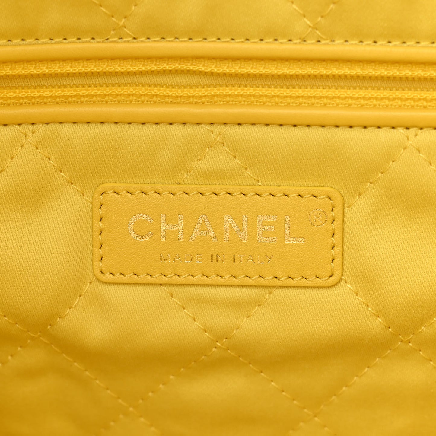Metallic Calfskin Quilted Chanel 22 Yellow