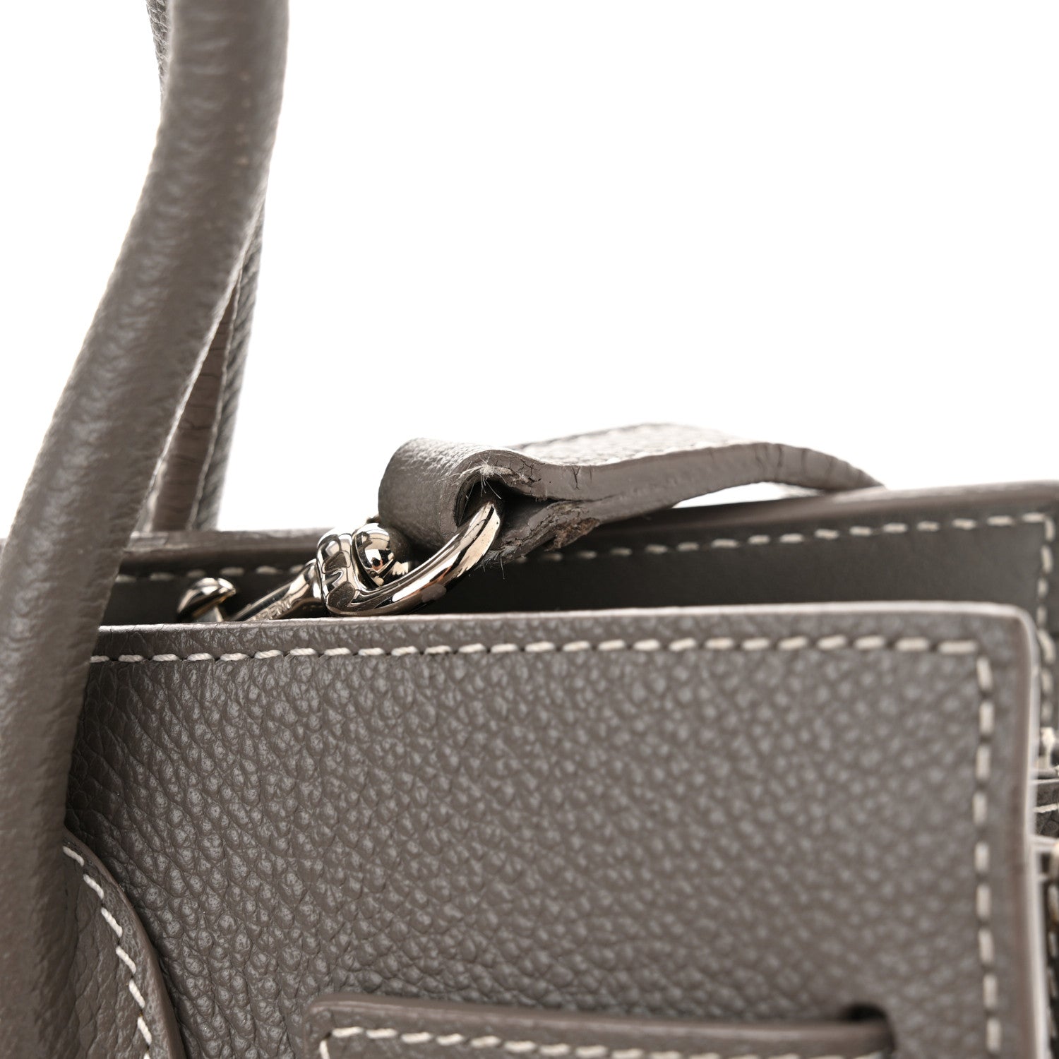 Saint Laurent Grained Calfskin Topstich Baby Sac De Jour Grey 15 of 18