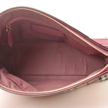 Burberry Haymarket Check Bow Tie Crossbody Clutch Bag Pink 5 of 14