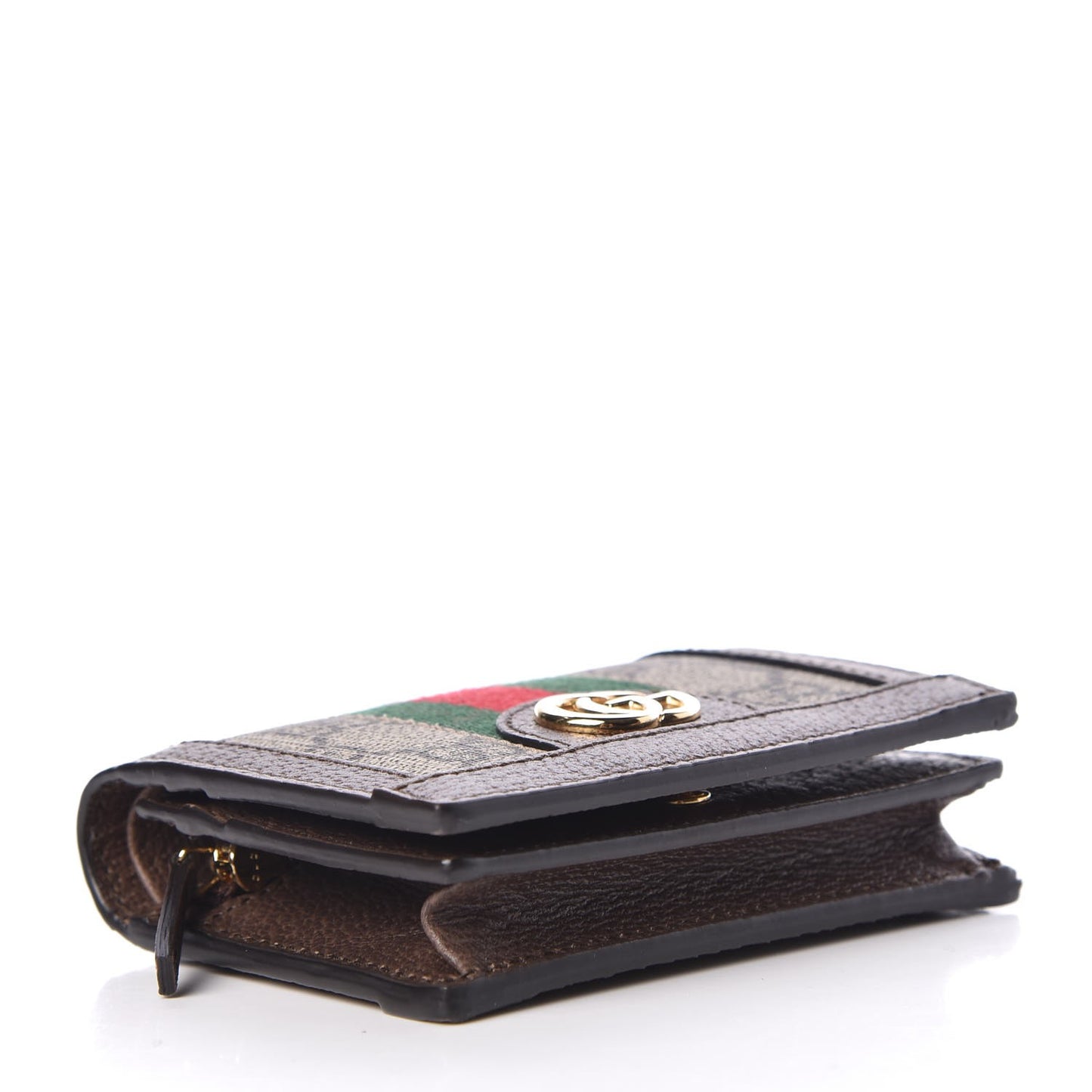 GG Supreme Monogram Web Ophidia Card Case Beige New Acero