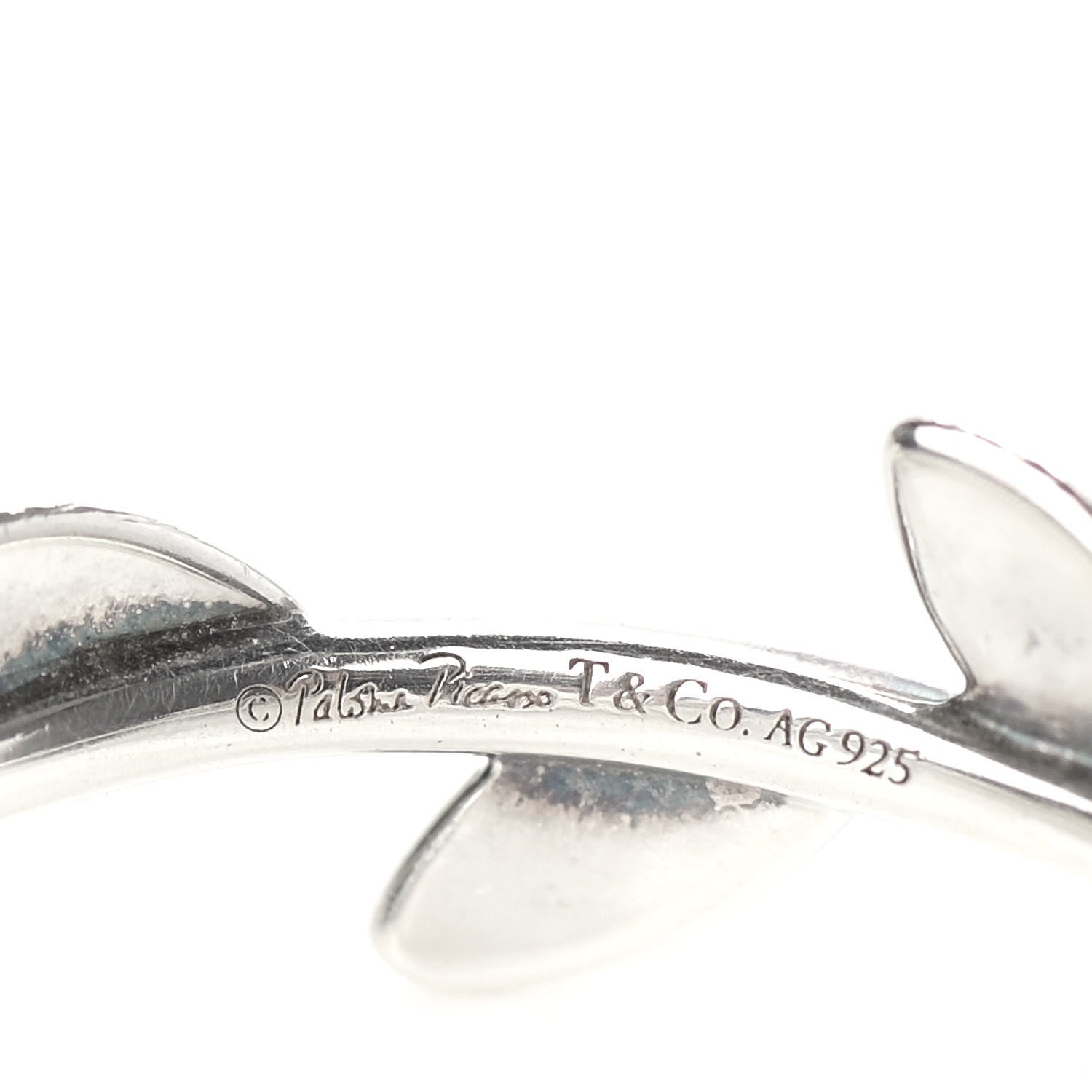 Tiffany Sterling Silver Paloma Picasso Narrow Olive Leaf Band Ring 54 7 4 of 4