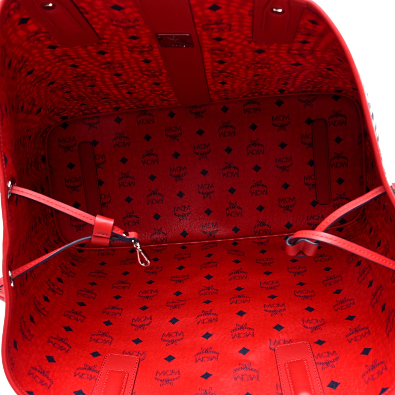 MCM Visetos Large Liz Reversible Shopper Tote Ruby Red 8 of 15