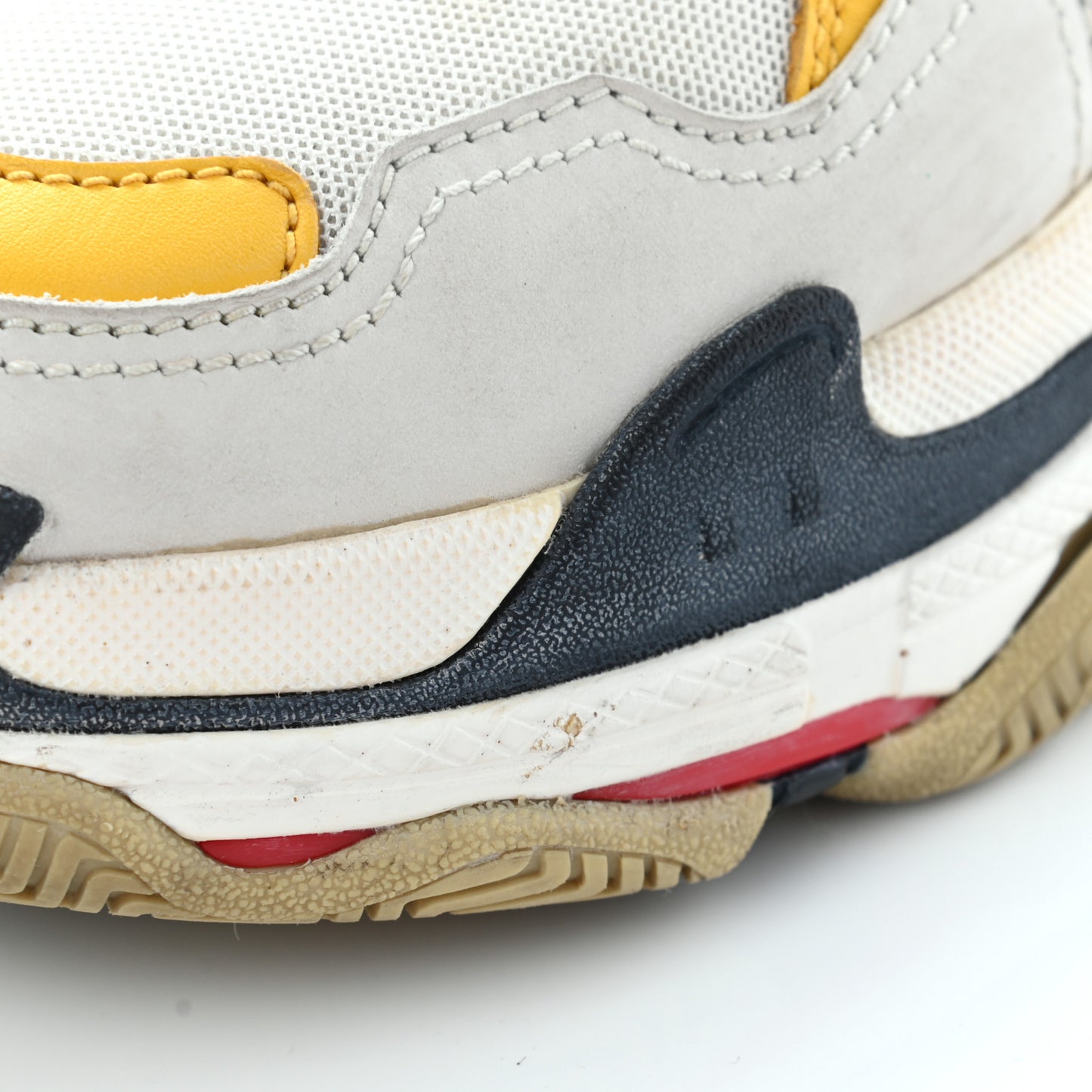 Mesh Nubuck Womens Triple S Sneakers 37 White Gris Jaune Rose