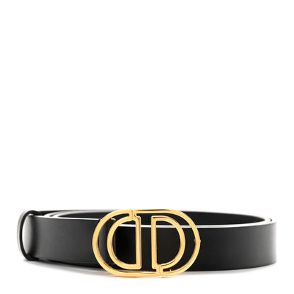 Christian Dior Calfskin 30 Montaigne Cut-Out CD Belt 95 38 Black 1 of 10