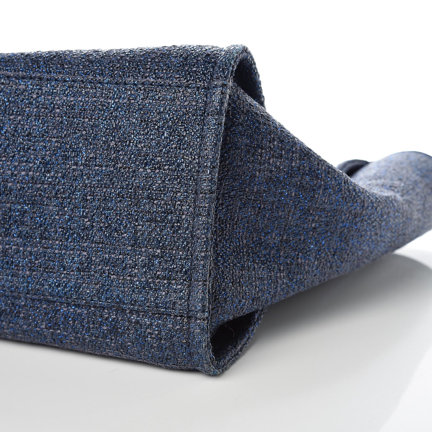 Woven Straw Raffia Large Deauville Tote Dark Blue