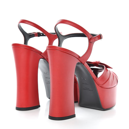 Saint Laurent Goatskin Candy 80 Platform Sandals 37.5 Red 5 of 10