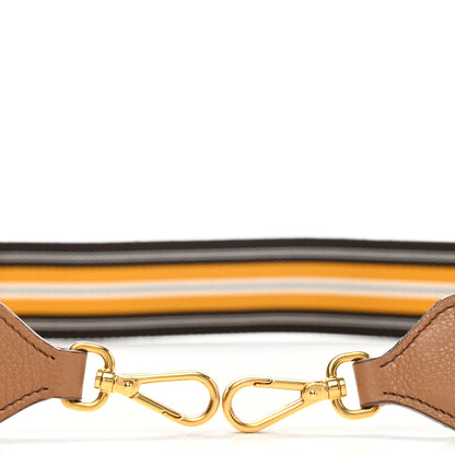 Prada Vitello Daino Striped Fabric Shoulder Strap 3 of 4