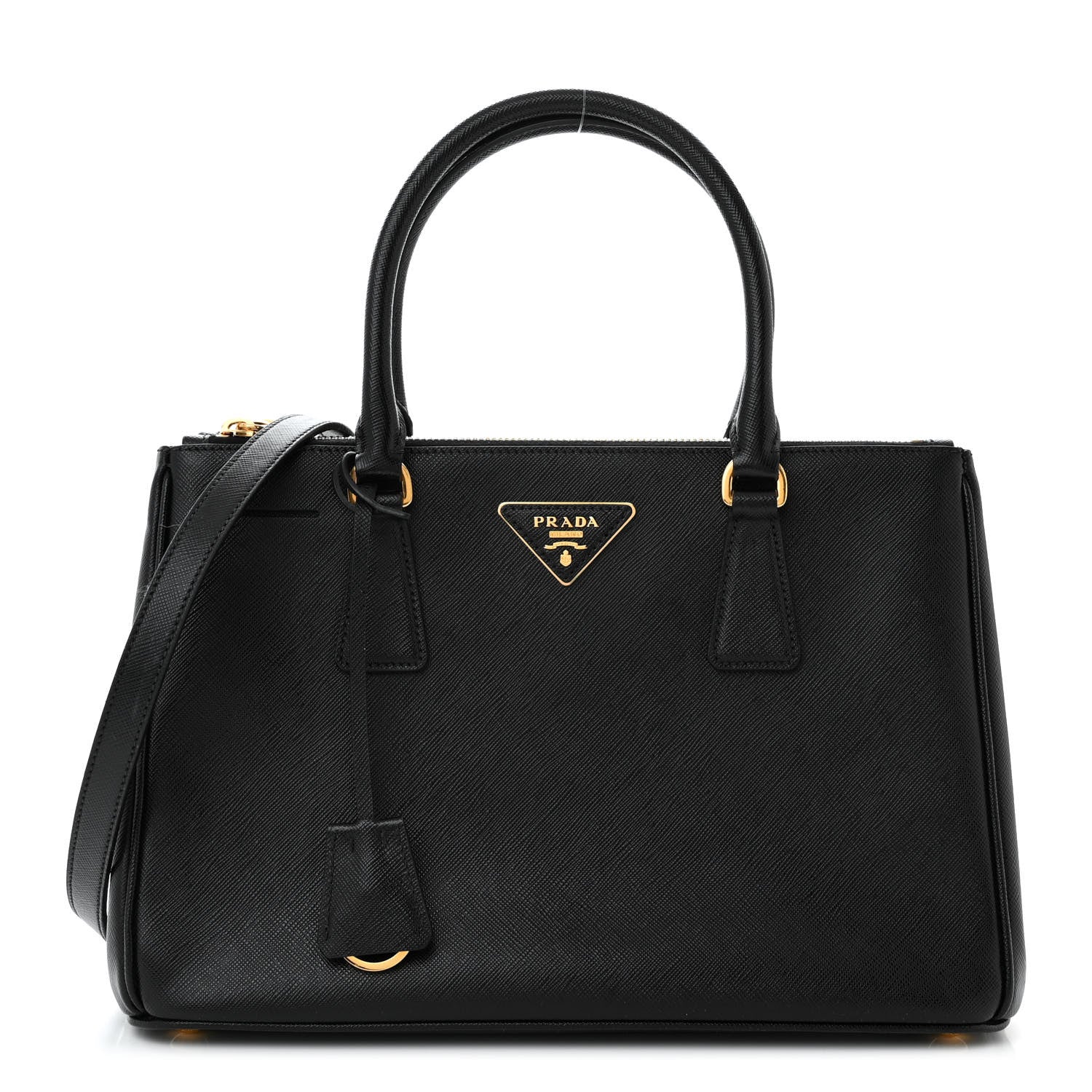 Prada Saffiano Medium Galleria Double Zip Tote Black 1 of 10