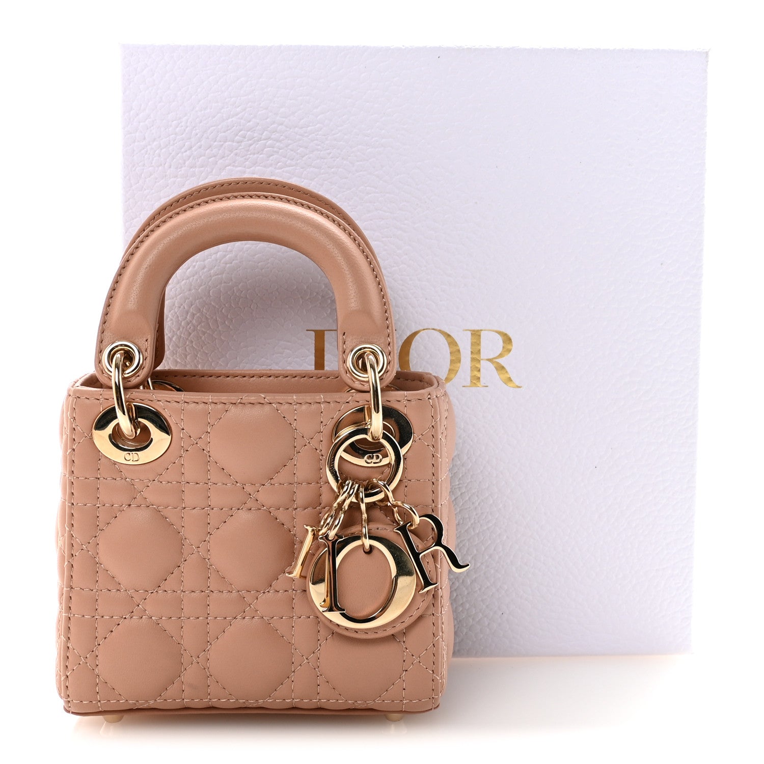 Christian Dior Lambskin Cannage Micro Lady Dior Rose Des Vents 10 of 10