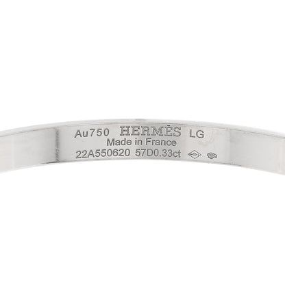 Hermes 18K White Gold Diamond PM Kelly Pave Bracelet LG 3 of 4