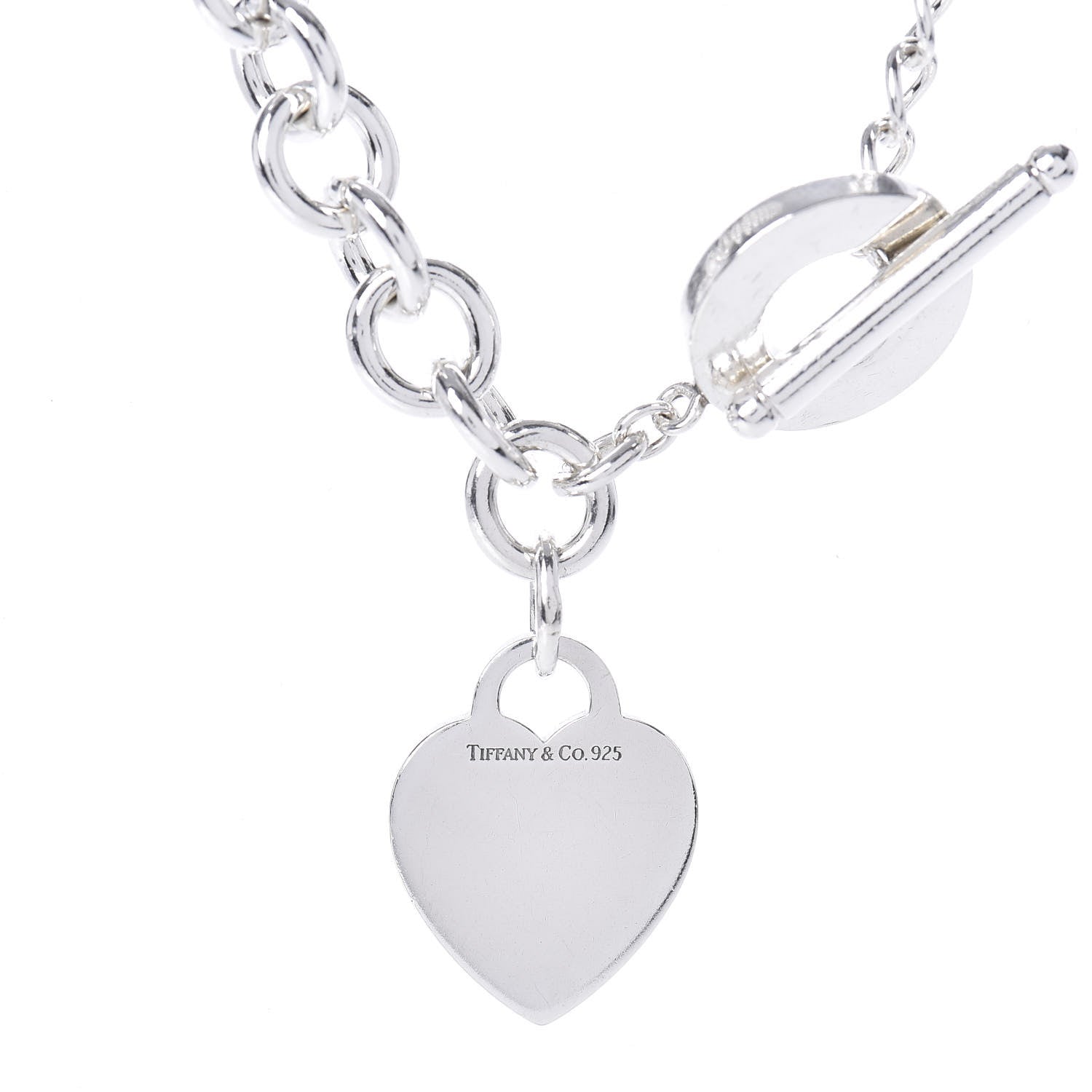 Tiffany Sterling Silver Heart Tag Toggle Necklace 4 of 5