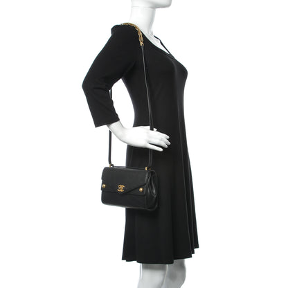 Chanel Calfskin Chevron Quilted Casual Trip Flap Black 2 of 10