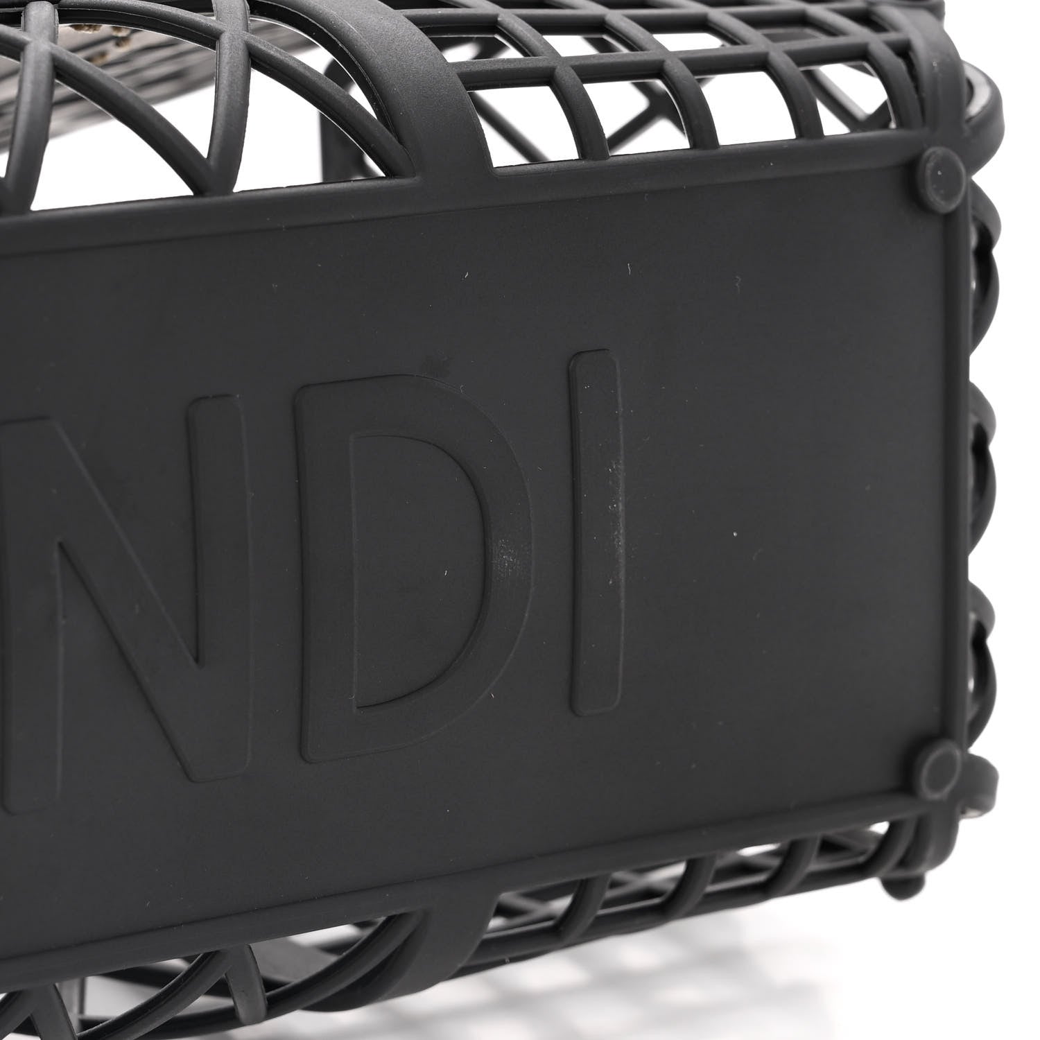 Fendi Recycled Plastic Vitello Liberty Matte Small Fendi Basket Black Miele Scuro 12 of 13