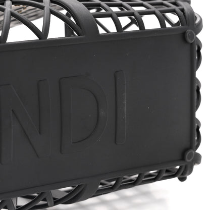 Fendi Recycled Plastic Vitello Liberty Matte Small Fendi Basket Black Miele Scuro 12 of 13