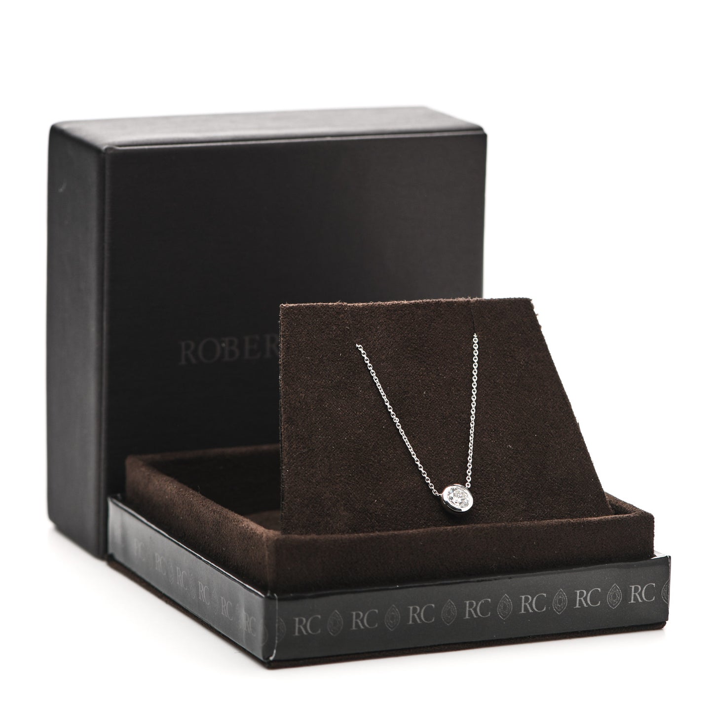 18K White Gold Diamond .50ct Diamonds by the Inch Pendant Necklace