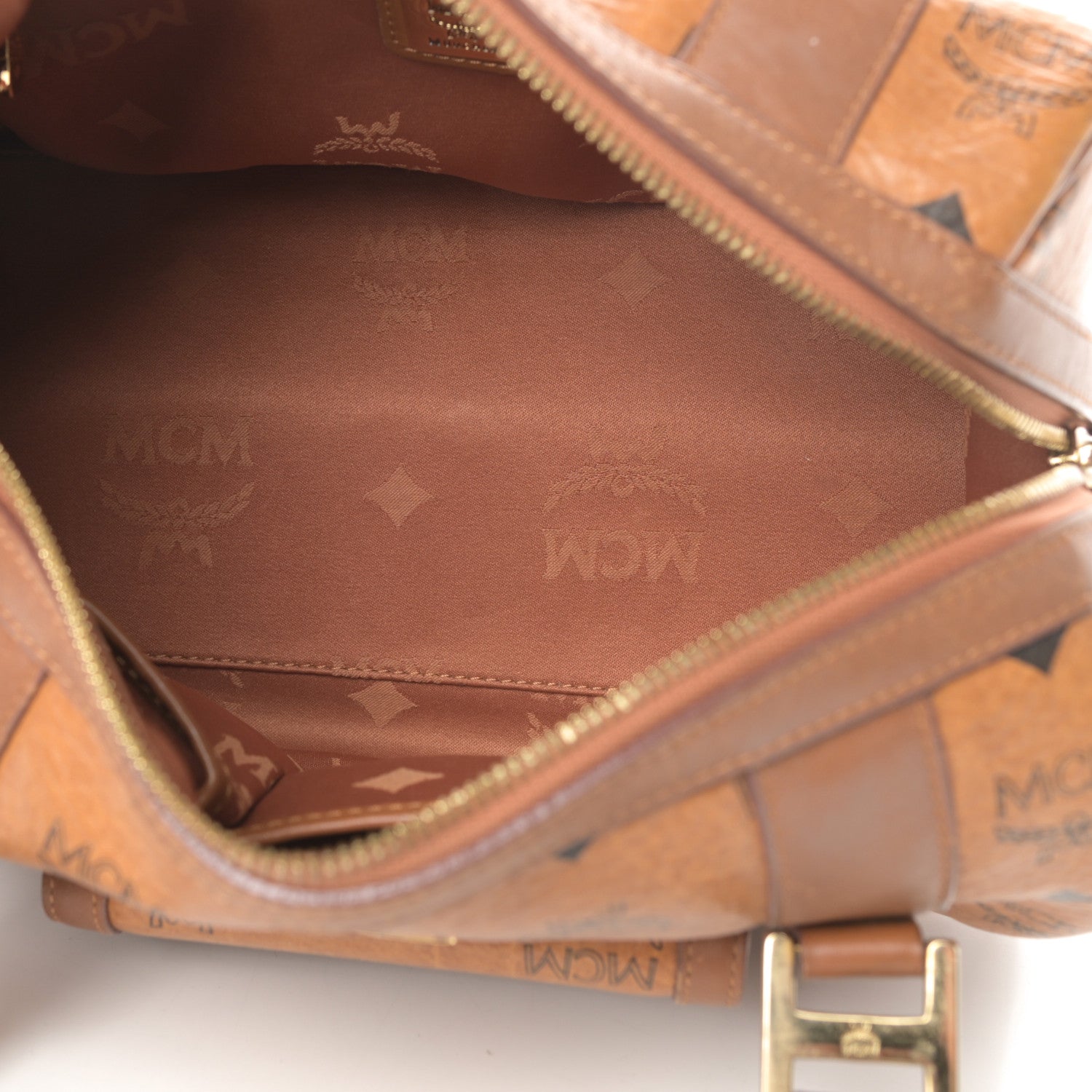 MCM Visetos Satchel Cognac 5 of 18