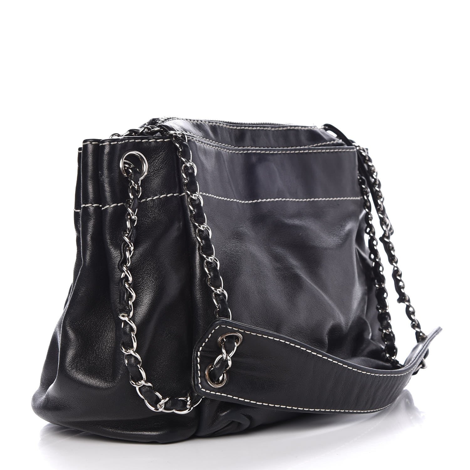 Chanel Lambskin Lax Accordion Hobo Black 3 of 7