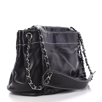 Chanel Lambskin Lax Accordion Hobo Black 3 of 7