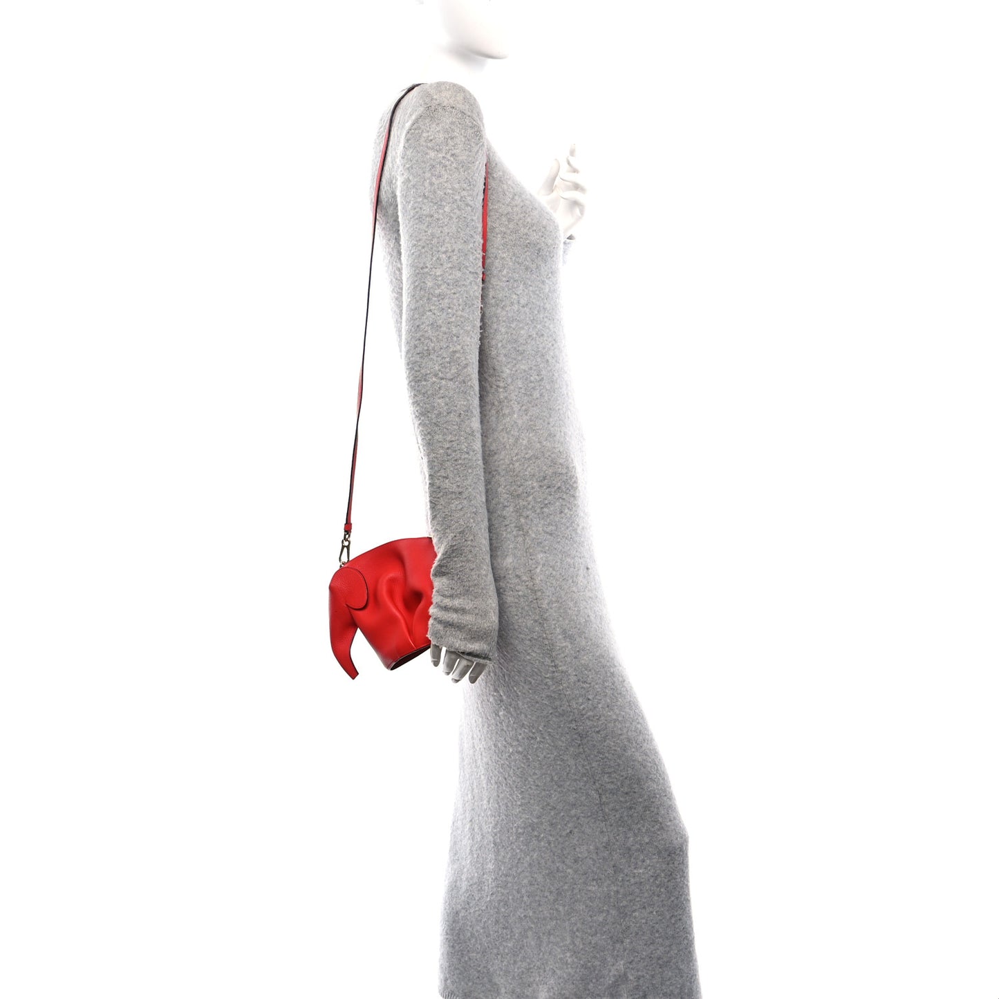 Calfskin Mini Elephant Crossbody Bag Scarlet Red