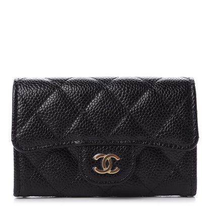 Chanel Caviar Quilted Flap Card Holder Wallet Black 1 of 10