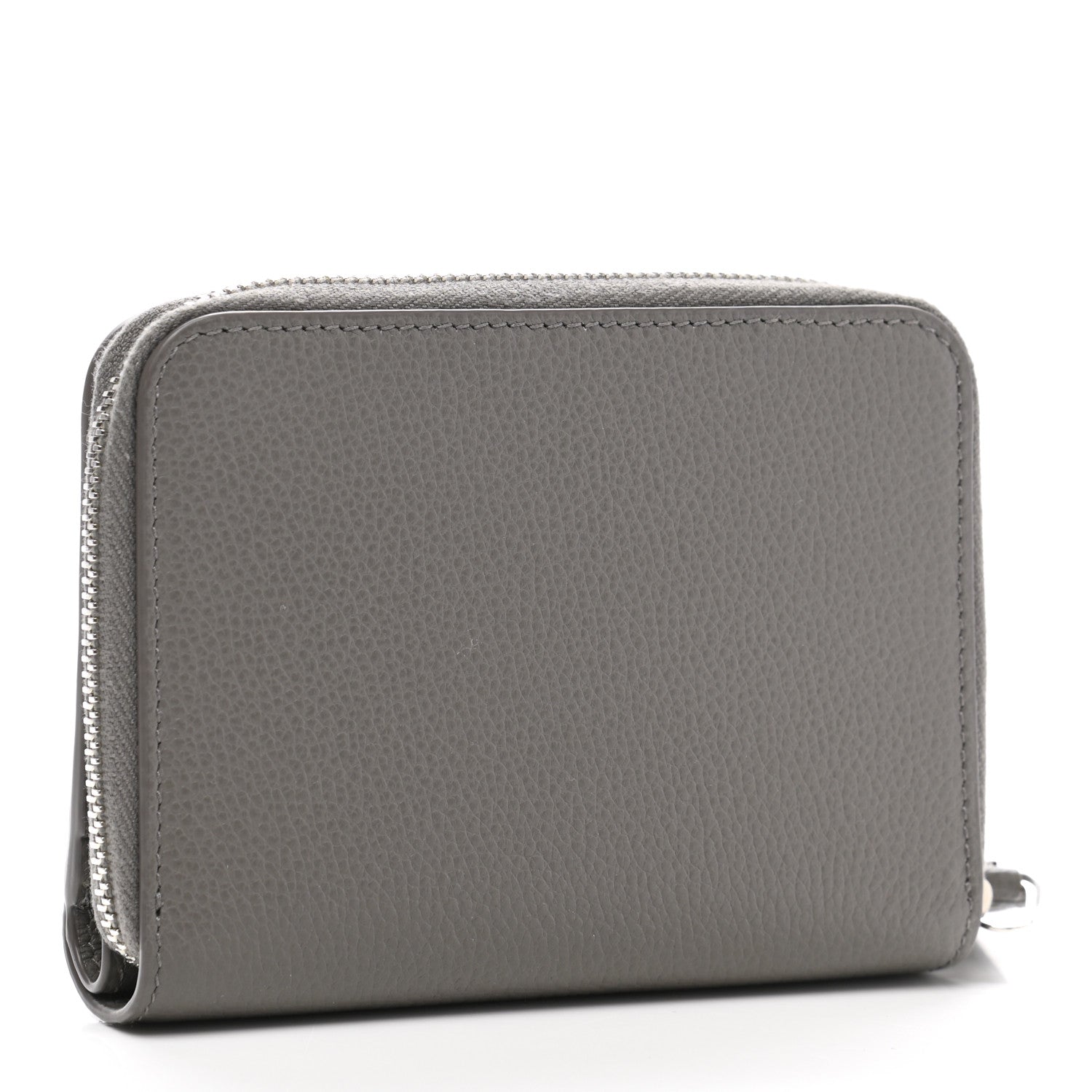 Saint Laurent Grained Calfskin Rive Gauche Compact Zip Around Wallet Fog 3 of 8