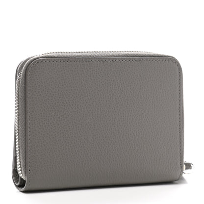 Saint Laurent Grained Calfskin Rive Gauche Compact Zip Around Wallet Fog 3 of 8