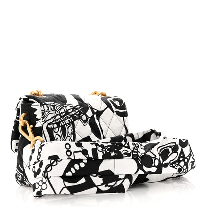 Chanel Canvas Printed Deer Coco Mini Single Flap Gray Black 3 of 12