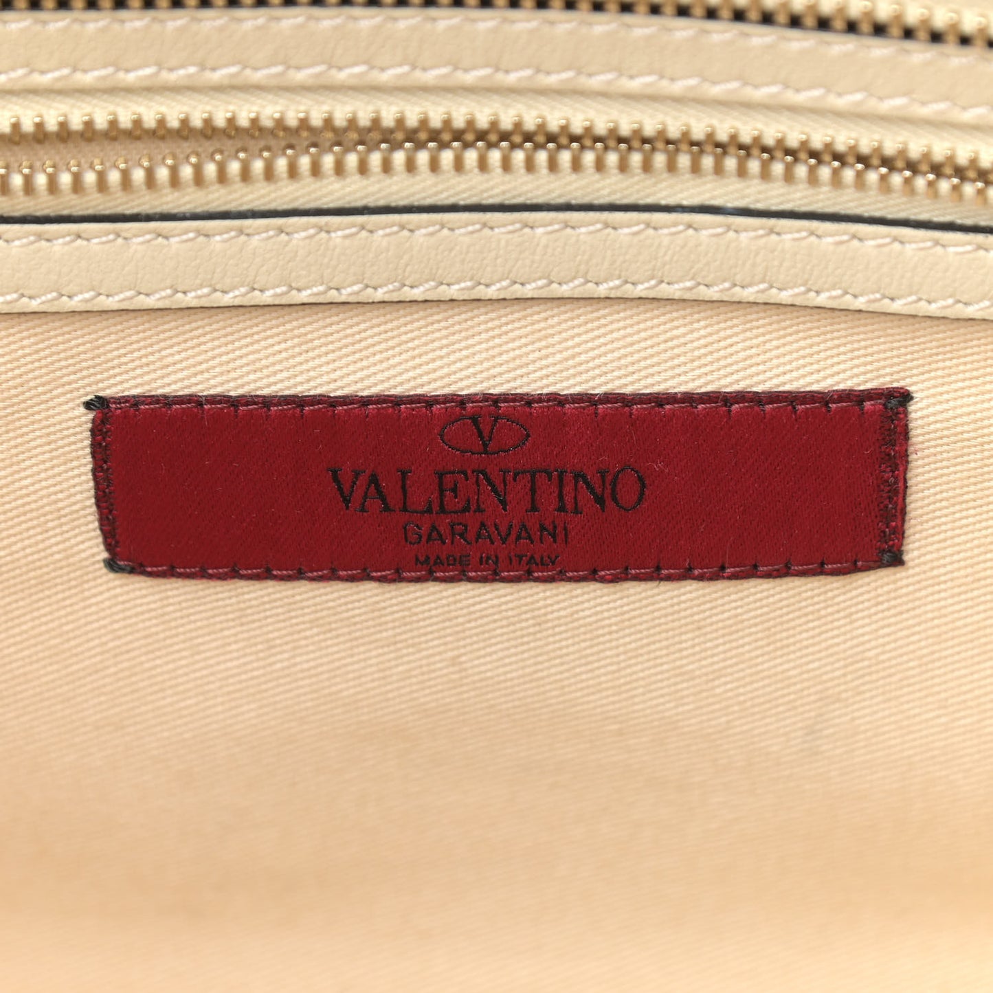 Vitello Small Rockstud Double Handle Tote Ivory