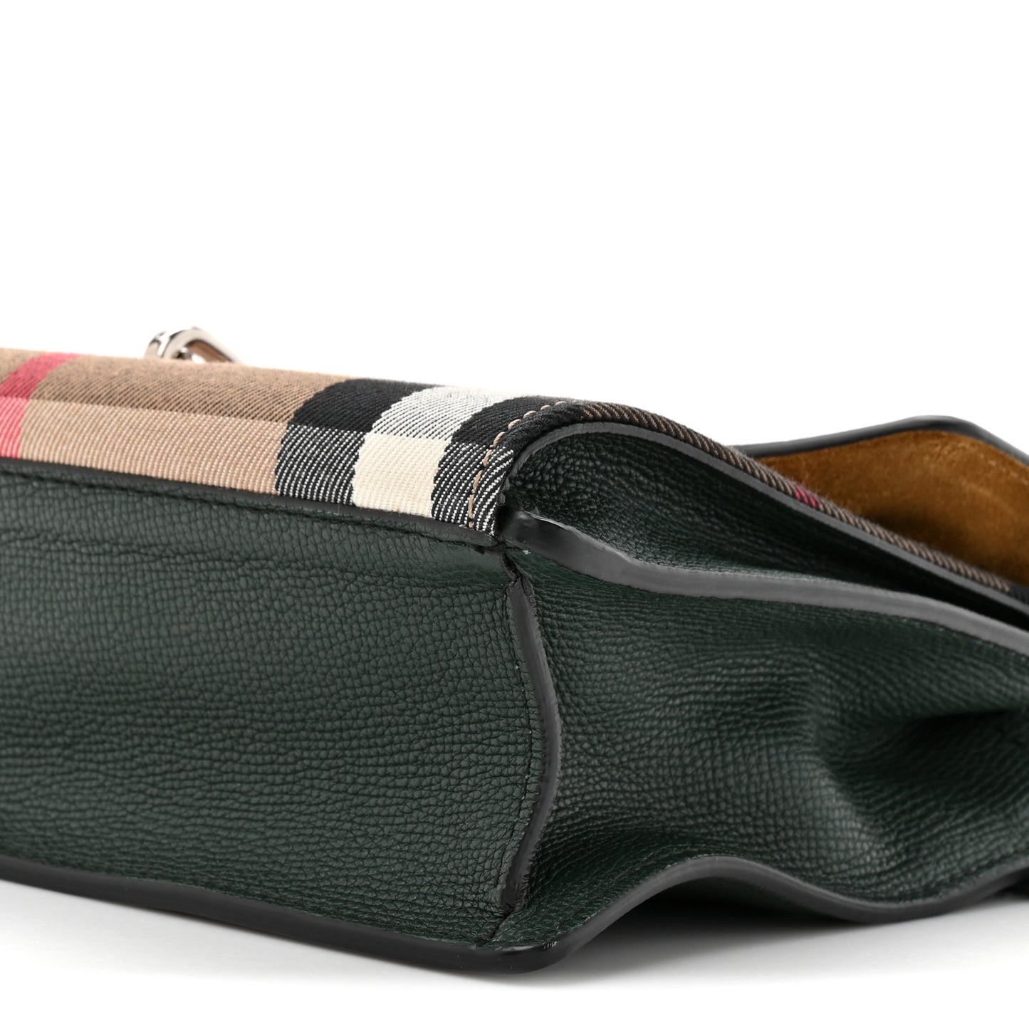 Derby Calfskin House Check Small Macken Crossbody Bag Dark Bottle Green
