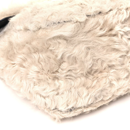 Celine Shearling Gourmette Shoulder Bag Cream 8 of 11