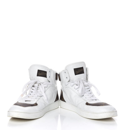 Louis Vuitton Calfskin Monogram Rivoli High Top Sneakers 10 White 5 of 22